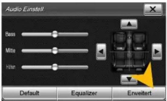 Audio Einstell. Bass Mitte Hitan Default Equalizer Erweitert