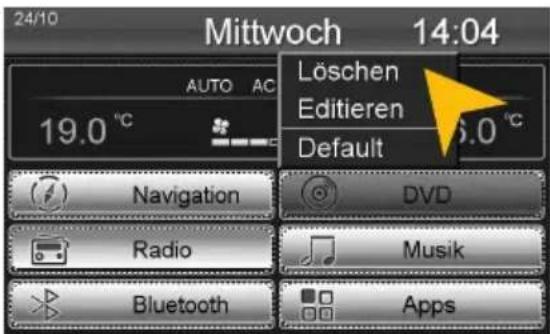 ESX VN710 VW-P1 Vision (Volkswagen) - Sie haben die Möglichkeit, das Hauptmenü oder das Apps-Menü nach Ihren Wünschen anzuordnen. - 2