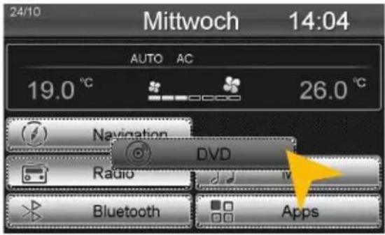 ESX VN710 VW-P1 Vision (Seat) - Sie haben die Möglichkeit, das Hauptmenü oder das Apps-Menü nach Ihren Wünschen anzuordnen. - 1