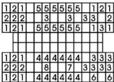 1 2 1 | 5 5 5 5 5 5 | 1 2 1 2 2 2 | 3 | 3 | 3 3 | 2 1 2 1 | 5 5 5 5 5 5 | 1 3 1 | | | | | | | | | | | | | | | | 1 2 1 | 4 4 4 4 4 4 | 3 3 3 2 2 2 | 8 | 7 | 3 3 3 3 1 2 1 | 4 4 4 4 4 4 | 6 | 6