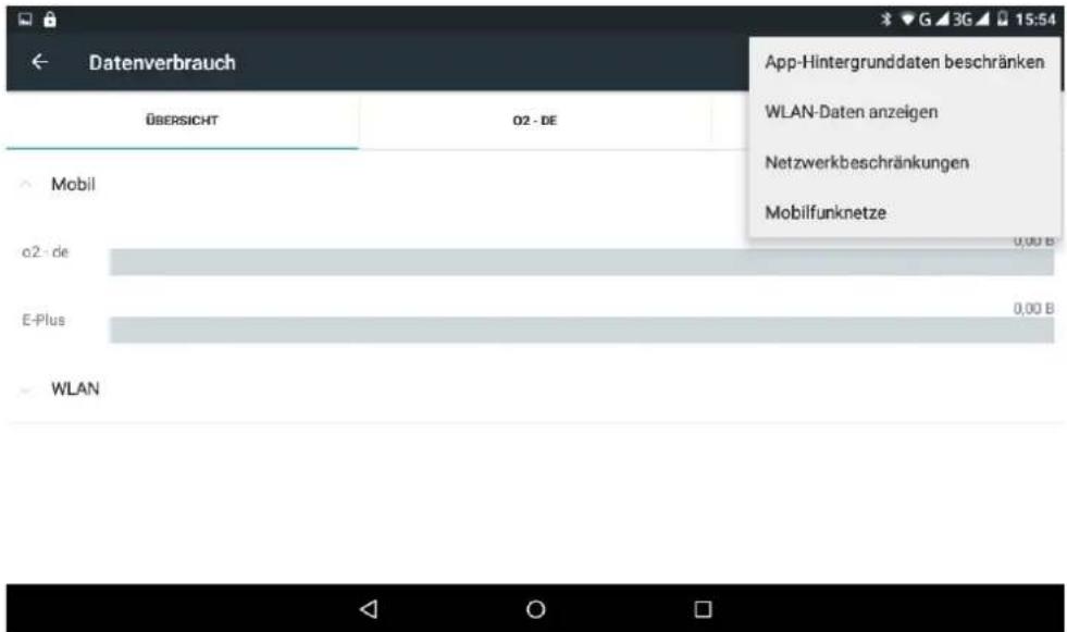 App-Hintergrunddaten beschränken WLAN-Daten anzeigen Netzwerkbeschränkungen Mobilfunknetze ÜBERSICHT 02 - DE Mobil 0,00 B c2 - de E-Plus 0,00 B WLAN