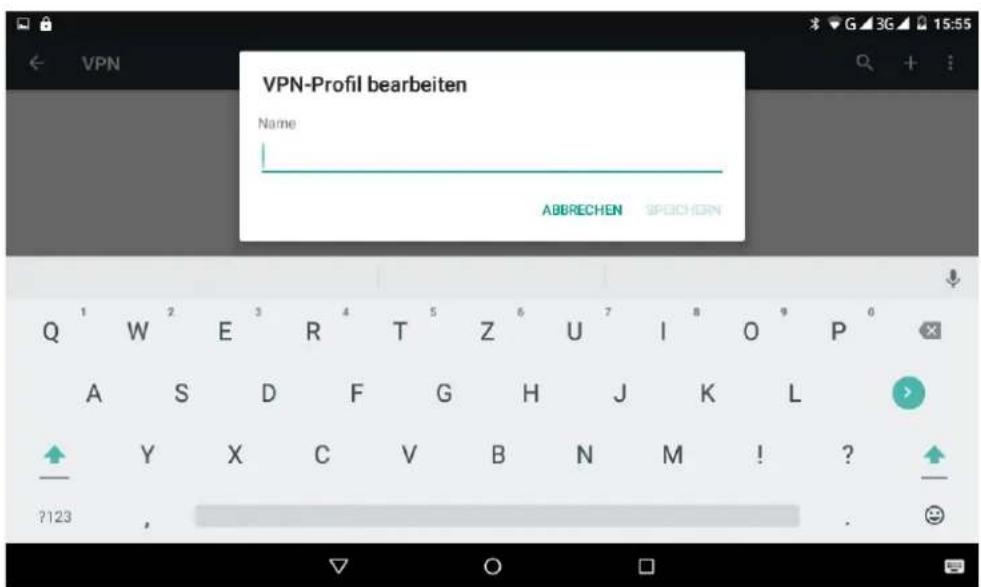 VPN-Profil bearbeiten Name ABBRECHEN SPEICHERN