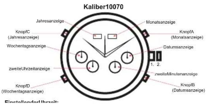 Carucci CA2127 - EinstellenvonMonat, DatumundWochentag: - 1