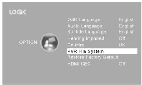 Logik L22FED13 - PVR File System (DTV Mode) - 2