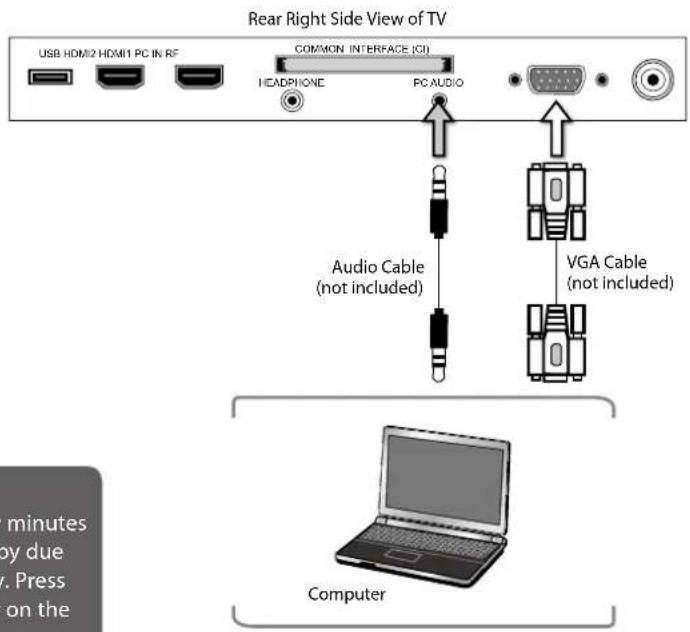 Logik L22FED13 - Connecting a Computer Using a VGA Cable - 2