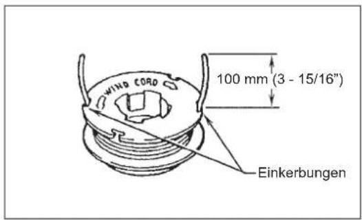 WIND CORD 100 mm (3 - 15/16") Einkerbungen