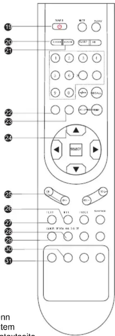 AEG CTV 4874 - TASTEN DER FERNBEDIENUNG - 2