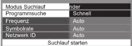 PANASONIC Viera TX-L42ETS51 - Nehmen Sie die gewünschten Einstellungen für die Auto Setup Einrichtung (DVB-C) vor - 1