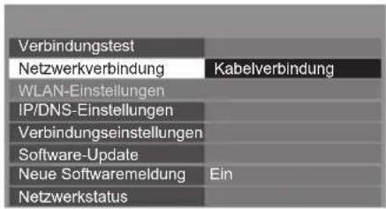 PANASONIC Viera TX-L42ETS51 - Wählen Sie [Netzwerkverbindung] und stellen Sie auf [Kabelverbindung] ein - 1