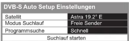 PANASONIC Viera TX-L42ETS51 - Stellen Sie den gewünschten Satelliten, Suchlaufmodus und Programmsuch-Modus ein - 1