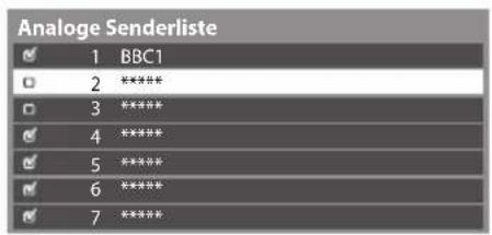 PANASONIC Viera TX-L37EW30S - Sie können unerwünschte analoge Sender überspringen und analoge Sender bearbeiten [Senderliste] - 1