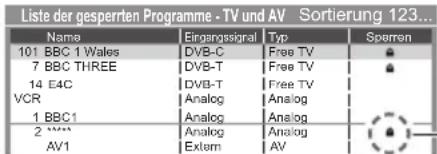 PANASONIC Viera TX-L37ETF52 - Wählen Sie den zu sperrenden Kanal / Eingang - 1