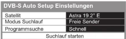 PANASONIC Viera TX-L32ETN53 - Stellen Sie den gewünschten Satelliten, Suchlaufmodus und Programmsuch-Modus ein - 1
