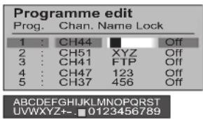 PANASONIC TX-32LXD55F - Renaming a programme channel - 5