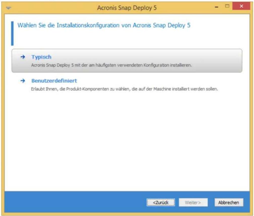 ACRONIS Snap Deploy 5 Update 2 - Klicken Sie auf Typisch. - 1