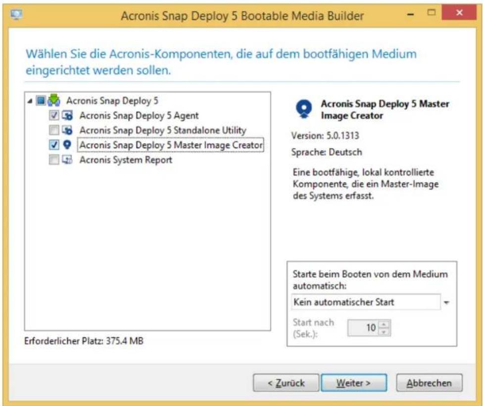 ACRONIS Snap Deploy 5 Update 2 - Schri 3. Booähiges Medium erstellen - 1