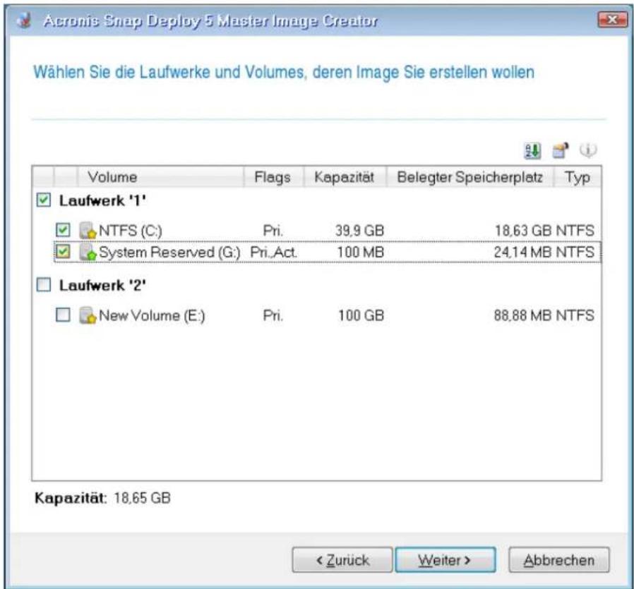 ACRONIS Snap Deploy 5 Update 2 - Schri 4. Erstellen eines Master-Images - 3