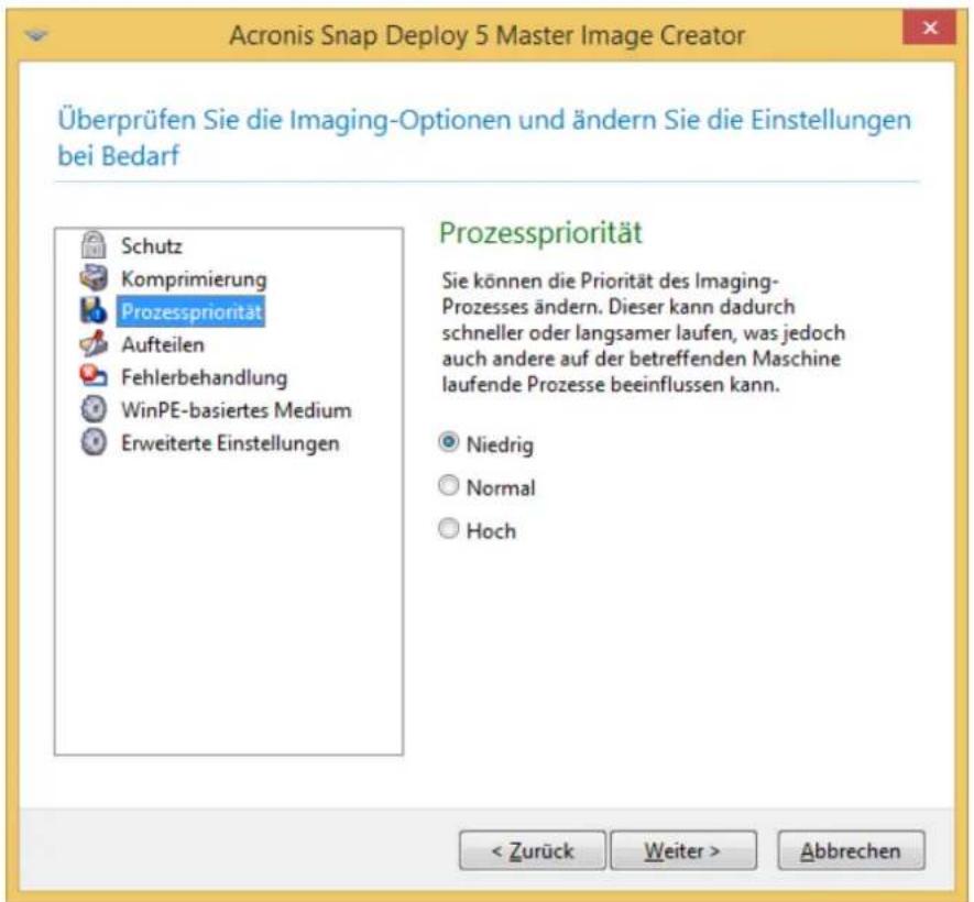 ACRONIS Snap Deploy 5 Update 2 - Prozesspriorität - 1