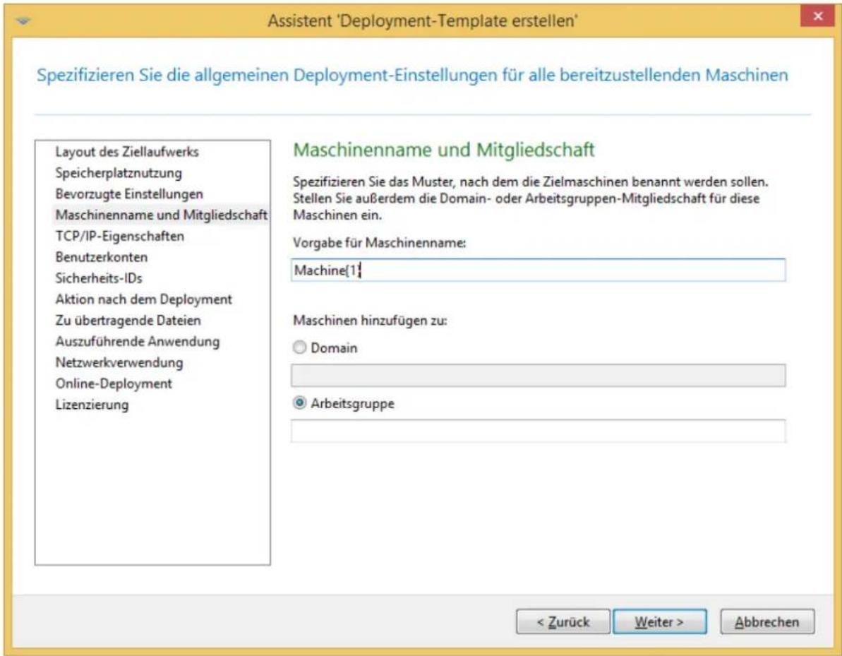 ACRONIS Snap Deploy 5 Update 2 - Maschinenname und Mitgliedschaft - 1