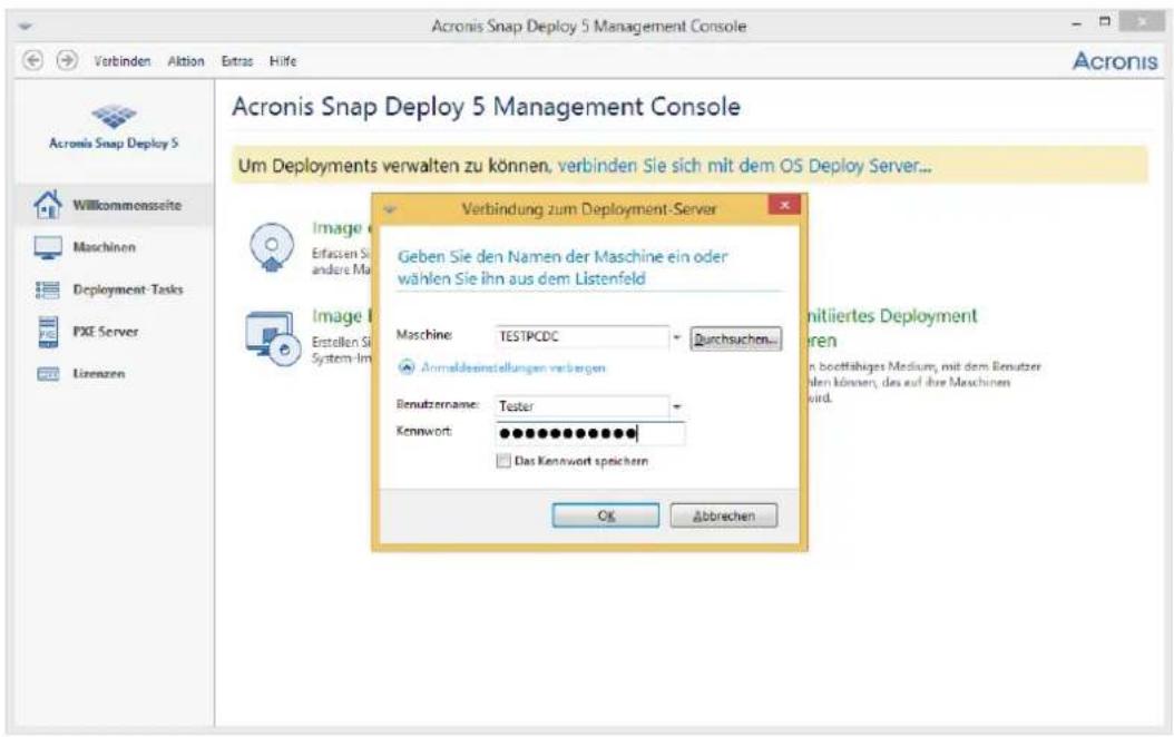 ACRONIS Snap Deploy 5 Update 2 - So verbinden Sie sich mit einer Komponente - 1