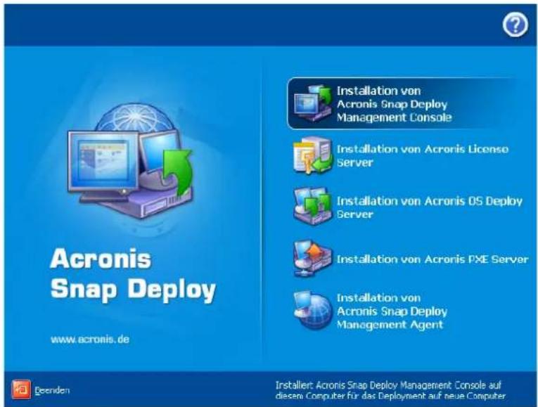 ACRONIS Snap Deploy 2 - Komponenten installieren - 3
