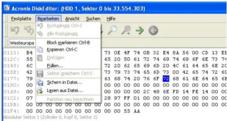 ACRONIS Power Utilities 2006 - Eine Festplatte bearbeiten - 1