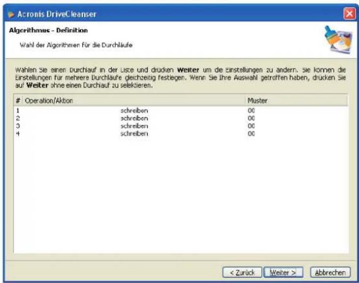 ACRONIS DriveCleanser - Algorithmus-Definition: Vorlage - 1