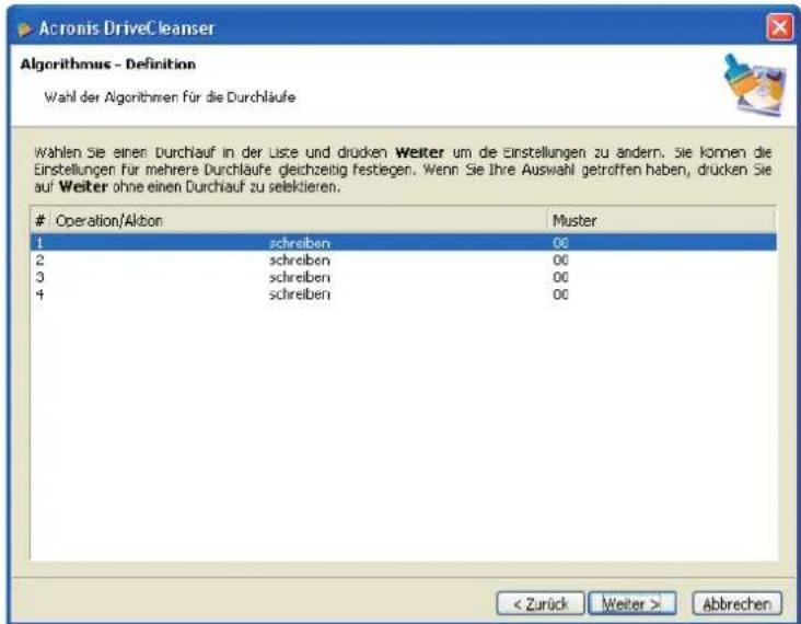 ACRONIS DriveCleanser - Operation/Aktion    Muster - 2