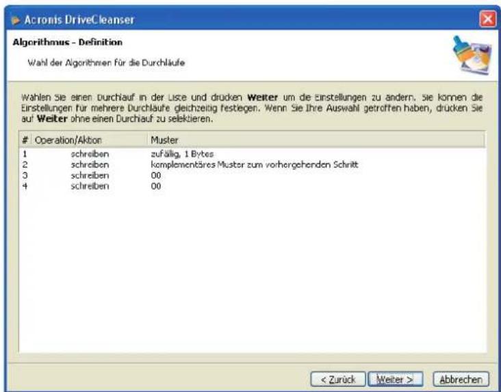ACRONIS DriveCleanser - Operation/Aktion  Muster - 2