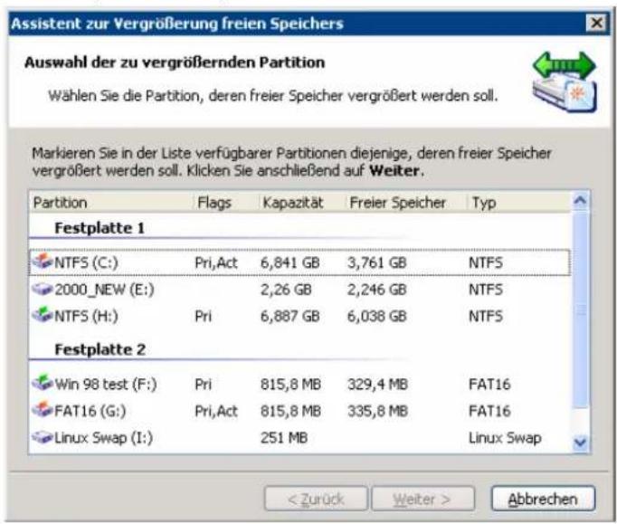 ACRONIS Disk Director suite 9 - Freien Speicher vergrößern - 2