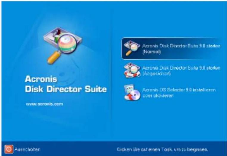 ACRONIS Disk Director suite 9 - Mit dem Bootmedium arbeiten - 2