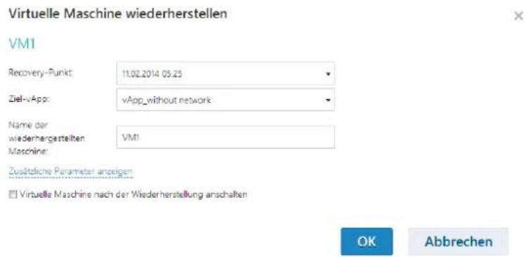 ACRONIS Backup Service for vCloud Update 3 - Die Wiederherstellung konfigurieren - 2