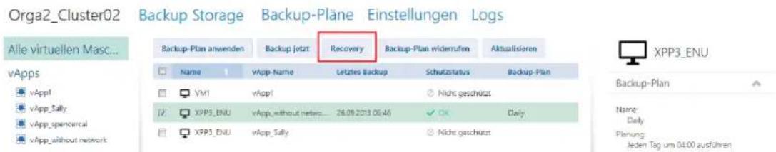 ACRONIS Backup Service for vCloud Update 3 - Die Wiederherstellung konfigurieren - 1
