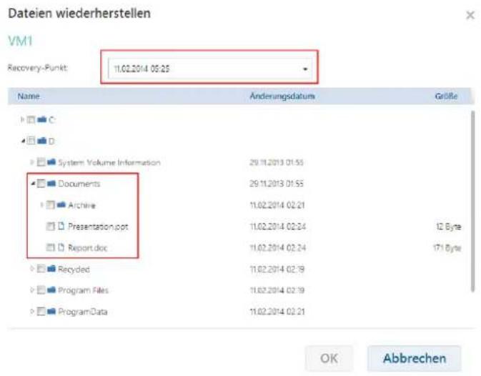 ACRONIS Backup Service for vCloud Update 3 - So stellen Sie Dateien aus einer virtuellen Maschine wieder her - 1