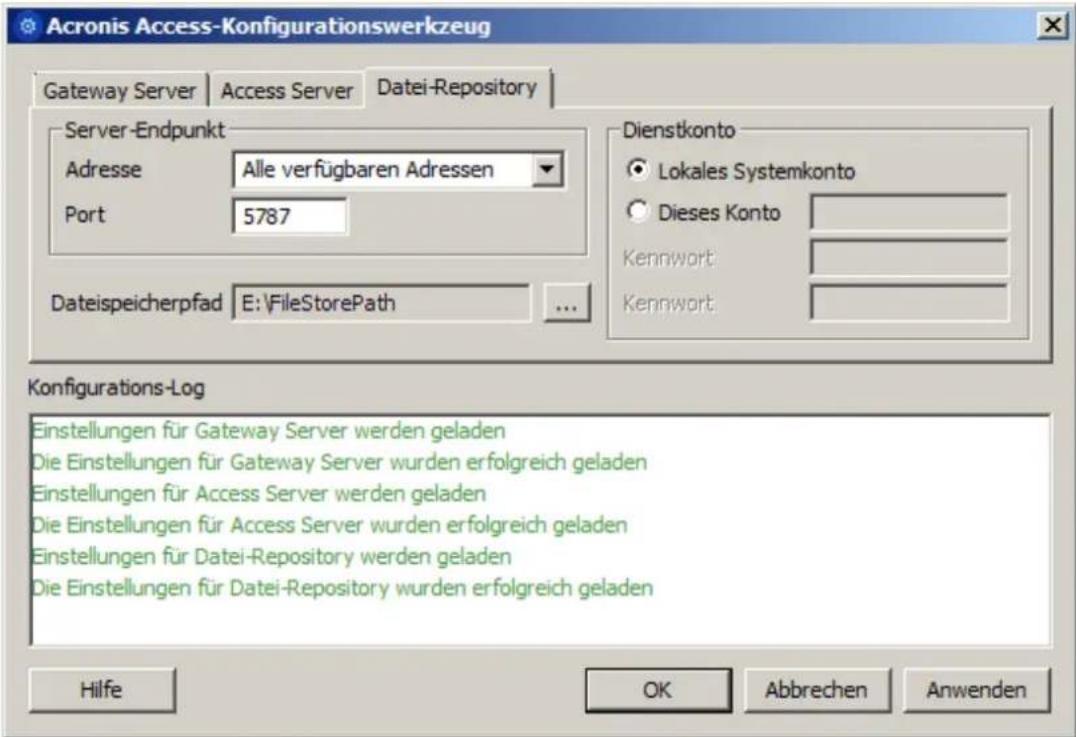 ACRONIS Access (Administrator) - Installation und Konfiguration auf dem zweiten Knoten - 3