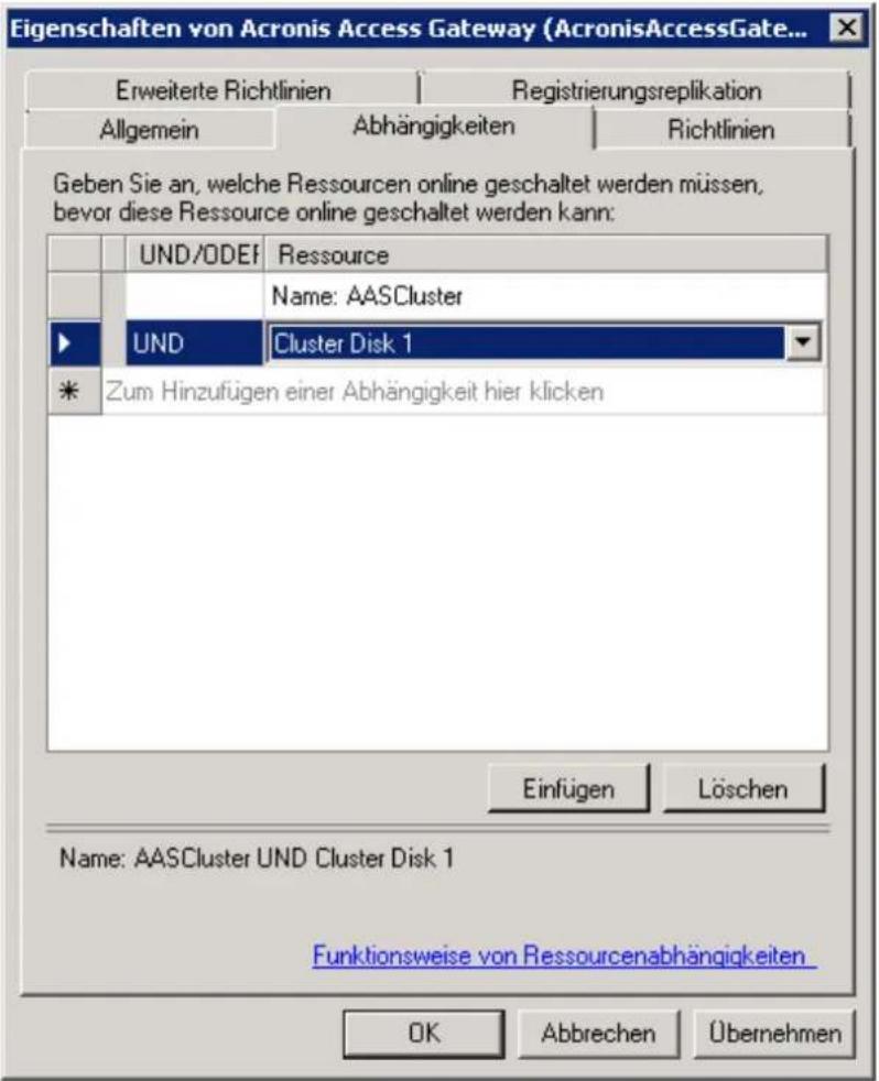 ACRONIS Access (Administrator) - Führen Sie für den Acronis Access Gateway Server-Dienst Folgendes durch: - 1