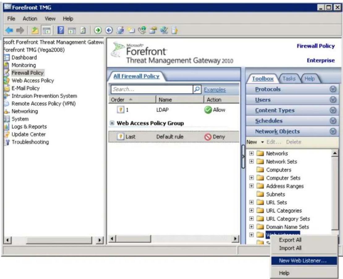 ACRONIS Access (Administrator) - Neuen Web Listener erstellen - 1