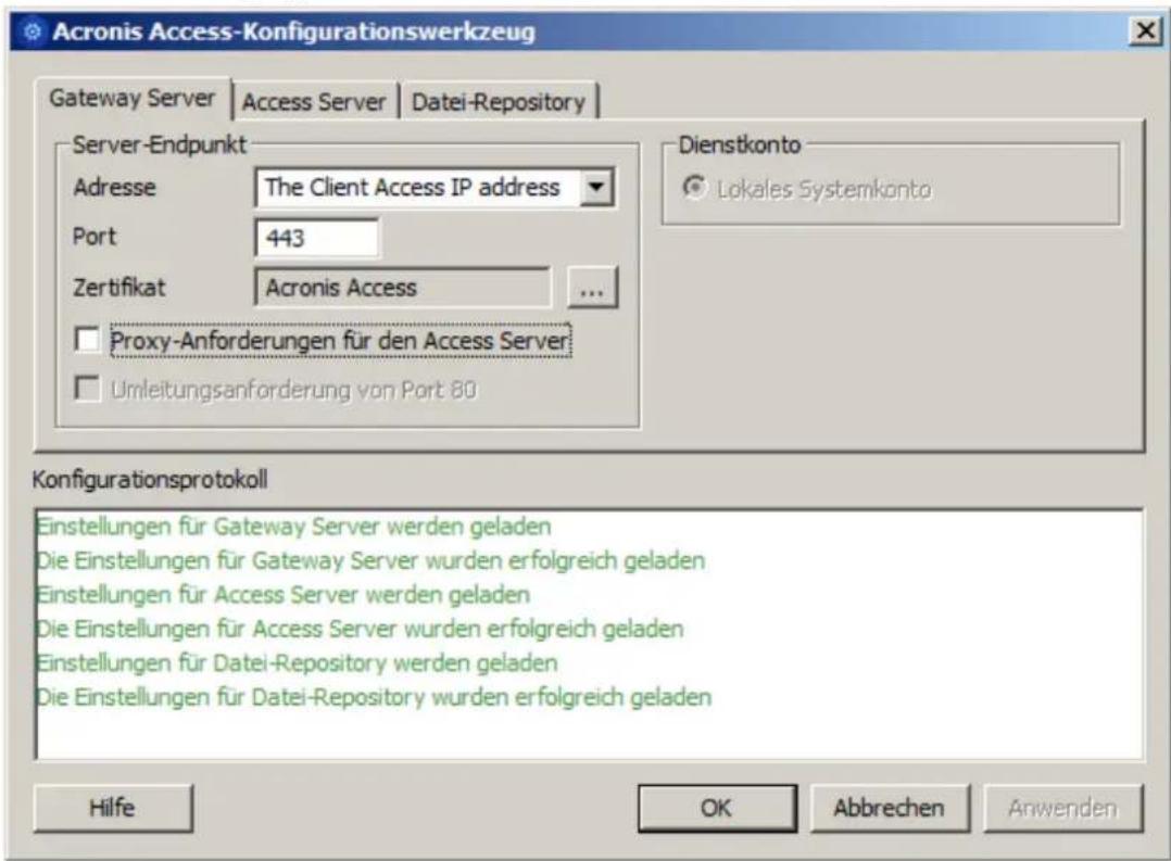 ACRONIS Access (Administrator) - Installation und Konfiguration auf dem zweiten Knoten - 1