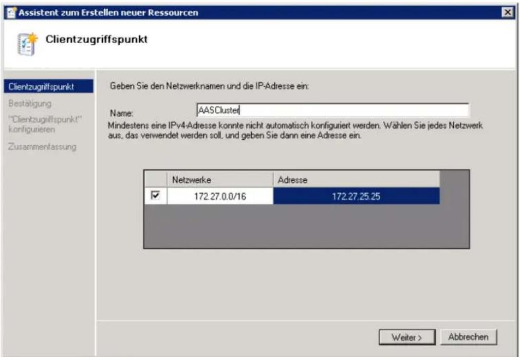 ACRONIS Access (Administrator) - Clientzugriffspunkt festlegen - 2