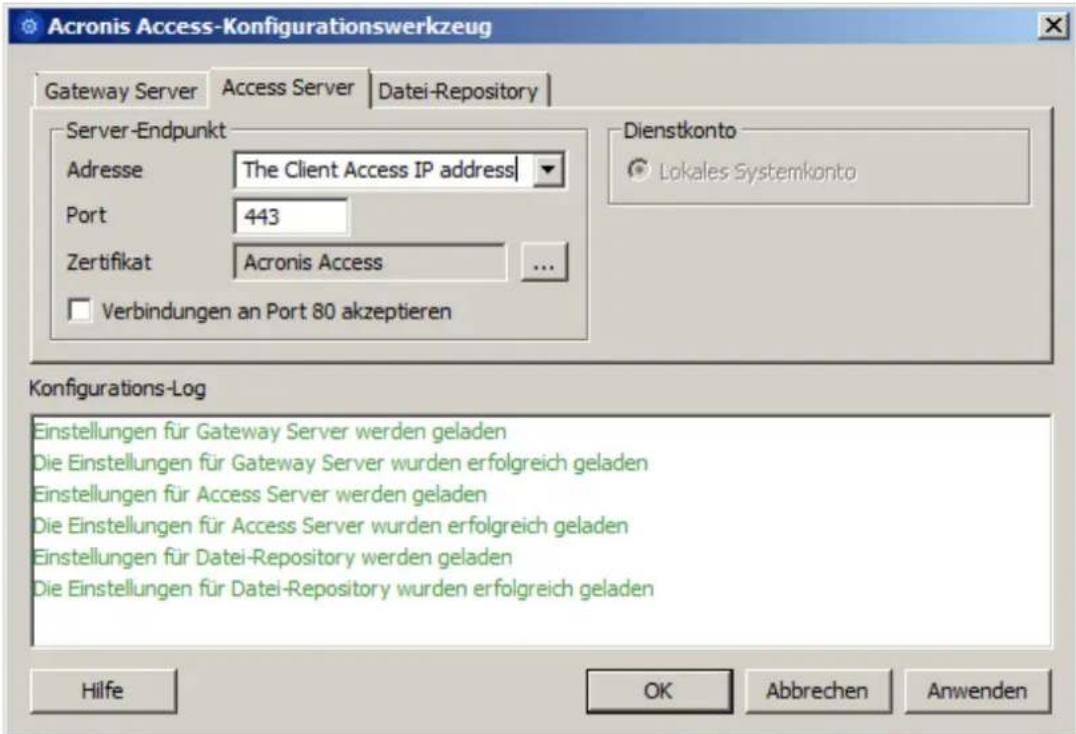 ACRONIS Access (Administrator) - Installation und Konfiguration auf dem zweiten Knoten - 2