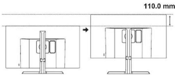 LG 32UD89-W - Adjusting the Stand Height - 2