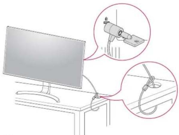 LG 32UD89-W - Using the Kensington lock - 1