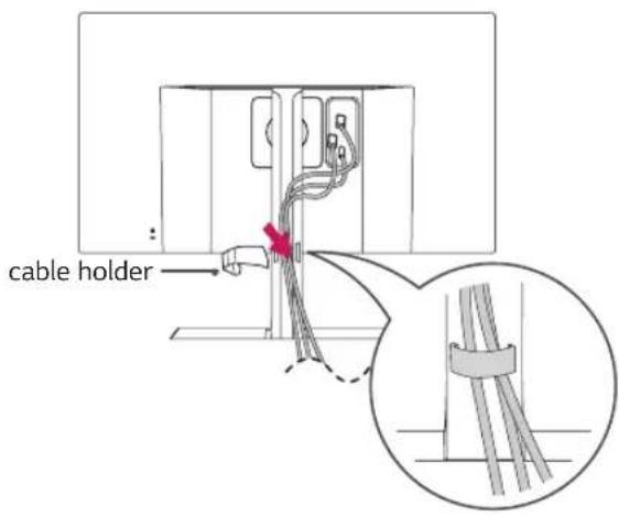 LG 32UD89-W - Using the cable holder - 1