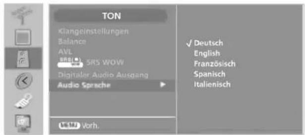 LG 32LP1DA - Audio Sprache (Nur im digitalen Modus) - 1