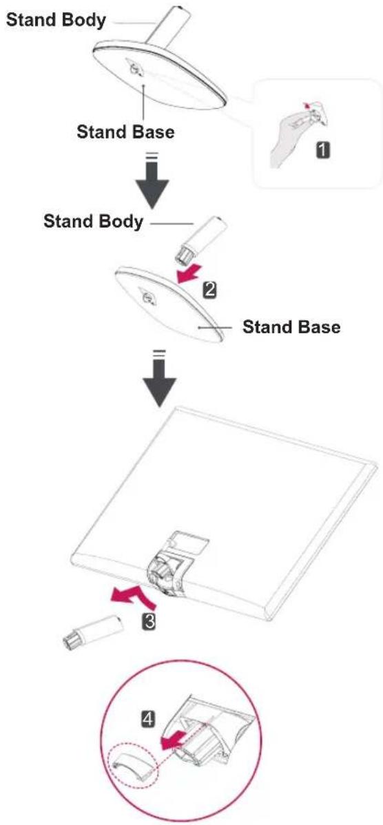 LG 27MP57VQ-P - Detaching the Stand Base - 1