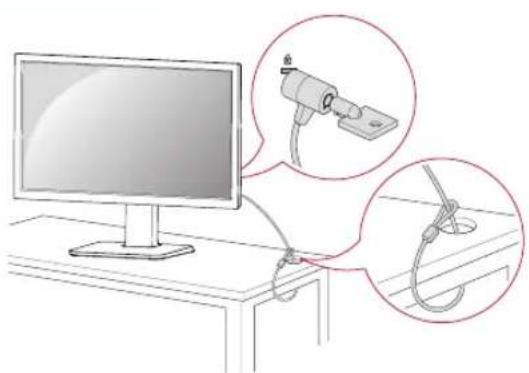 LG 27MB35PH-B - Using the Kensington locking device - 2