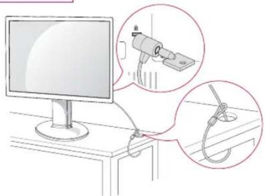 LG 27MB35PH-B - Using the Kensington locking device - 1
