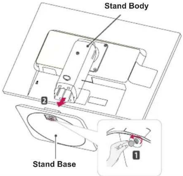 LG 27EB22PY-W - Removing the stand base - 1