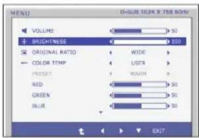 LG 27EB22PY-W - Main menu Sub menu Description - 2