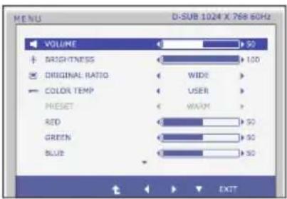 LG 27EB22PY-W - Main menu Sub menu Description - 1